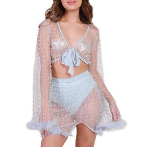 iHeartRaves Malibu Blue Rhinestone Set